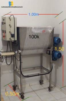 Mezclador horizontal de paletas con llenadora dosificadora de acero inoxidable de 150 litros