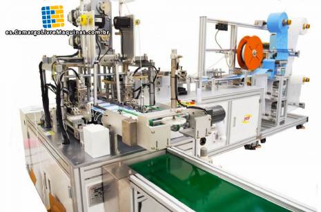 Mquina automtica para fabricar mascarillas no tejidas con aplicador elstico 100 mascarillas/minuto