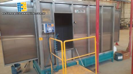 Cabina de pintura en polvo blanca con cicl�n Deltec