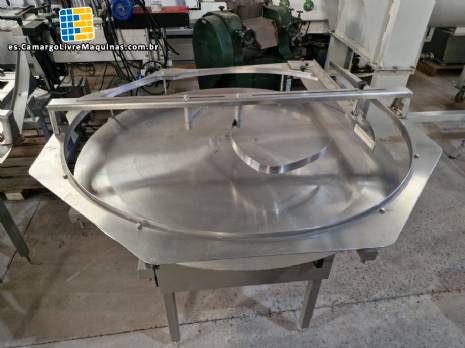 Mesa acumuladora giratoria Masipack de acero inoxidable de 1200 mm