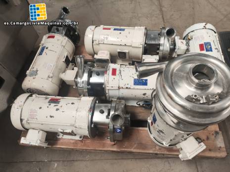 Bomba centr�fuga sanitaria de acero inoxidable APV SPX FLOW W+ 22/09 con motor antideflagrante Baldor de 5 hp.