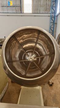 Mquina para grageas recubiertas con tanque de acero inoxidable, 100 litros.